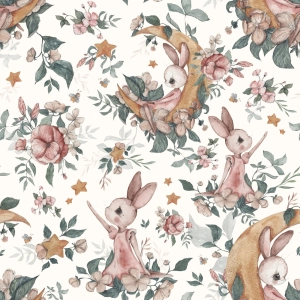 Tkanina Bawełniana Premium Bunny Dreams Cream