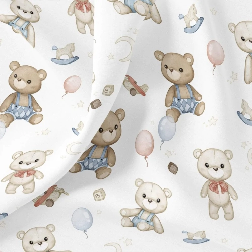 Tkanina Bawełniana Premium Teddy Bears
