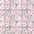 Tkanina Bawełniana Premium Drawn Hearts