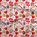Jersey drukowany singiel bawełna z elastanem I Love You