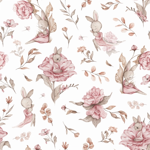 Tkanina Bawełniana Premium Słodkie Króliczki / Sweet Bunnies