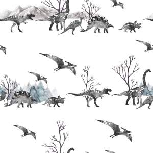 Tkanina Bawełniana Premium Wędrówka Dinozaurów / Dinosaurs Migration