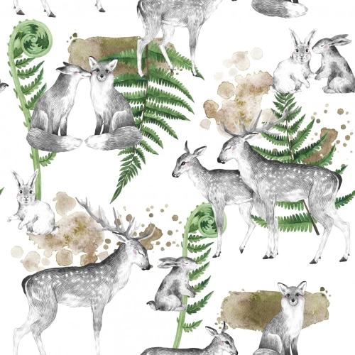 Tkanina Bawełniana Premium Deer in the Ferns