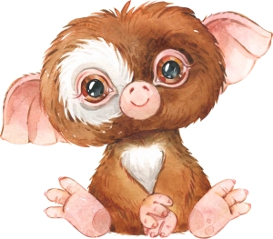 Maskotka Gremlin, welurowy panel na maskotkę, panel na poduszkę