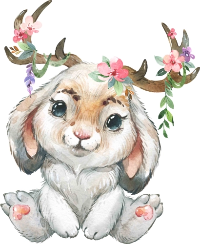 Maskotka Jackalope , welurowy panel na maskotkę, panel na poduszkę