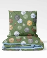 Drukowana Dzianina Dresowa World of Blocks Dark Green