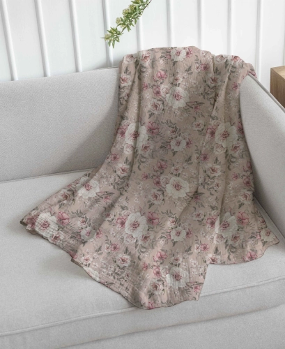 Drukowany Muślin Bawełniany Aurelia Flowers, Double Gauze, Printed Cotton Muslin