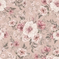 Dusty Pink Summer Flowers Printed Cotton