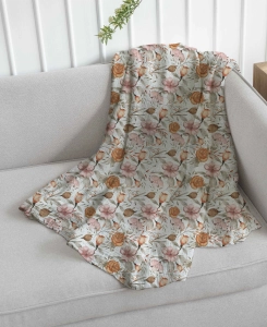 Drukowany Muślin Bawełniany  Aurelia Flowers, Double Gauze, Printed Cotton Muslin