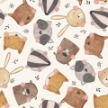 Forest Heads, Double Gauze, Printed Cotton Muslin
