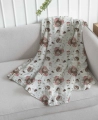 Drukowany Muślin Bawełniany Hedgehog / Jeże w kwiatach, Double Gauze, Printed Cotton Muslin