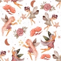 Drukowany Muślin Bawełniany Fairies in Flowers, Double Gauze, Printed Cotton Muslin