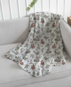 Drukowany Muślin Bawełniany Sleeping Forest Animals, Double Gauze, Printed Cotton Muslin