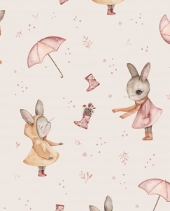 Tkanina Bawełniana Premium Rainy Bunnies