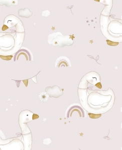 Tkanina Bawełniana Premium Geese PINK