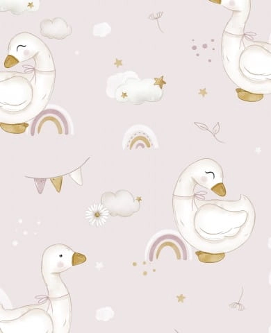 Tkanina Bawełniana Premium Geese PINK