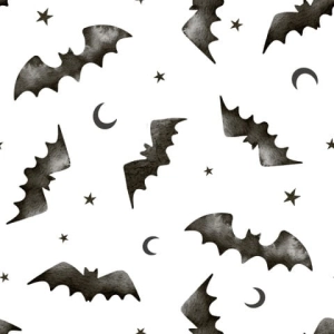 Drukowana Dzianina Dresowa Halloween Bats and Moon