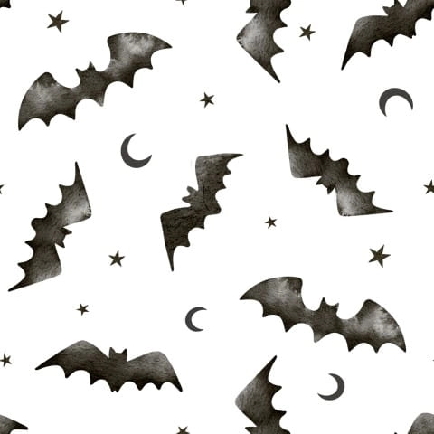 Drukowana Dzianina Dresowa Halloween Bats and Moon