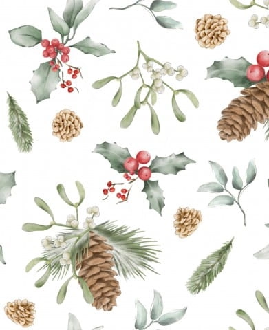 Tkanina Bawełniana Premium Holly Cones