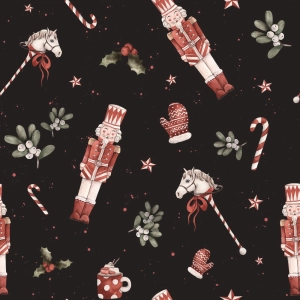 Drukowana Dzianina Christmas Nutcracker
