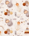 Jersey drukowany singiel bawełna z elastanem Hello World!