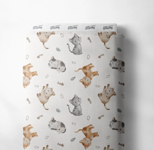 Koty, cats, fabric with cats,