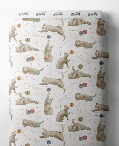 Cats Playing With Yarn ,  cats, koty