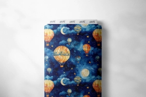 Drukowana Dzianina Magical  balloons in night sky
