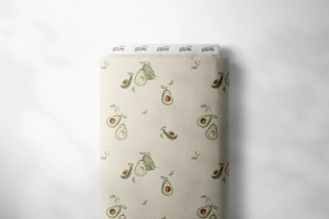 Drukowana Dzianina Happy Avocado beige