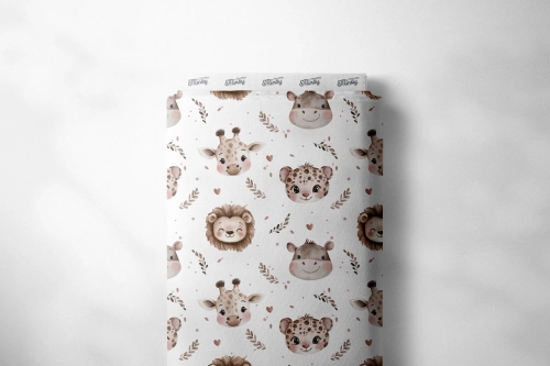 Pattern Safarii baby animal,  animal small head,