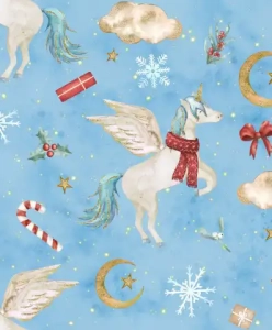 Christmas Unicorn Blue
