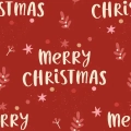 Czerwony wzór świąteczny z napisem Merry Christmas i różowymi gałązkami