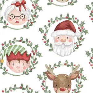 Santa Rudolph Christmas Wreath 
