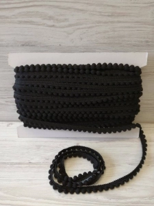 Pompony Dekoracyjne Czarne 9mm