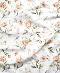 Bawełna Ivory Flowers