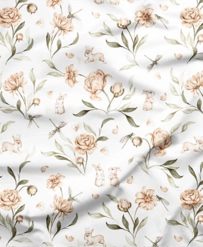 Bawełna Ivory Flowers