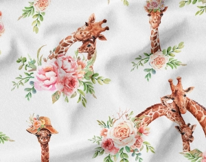 Dzianina dresowa Słodkie Żyrafy / Cute Giraffes